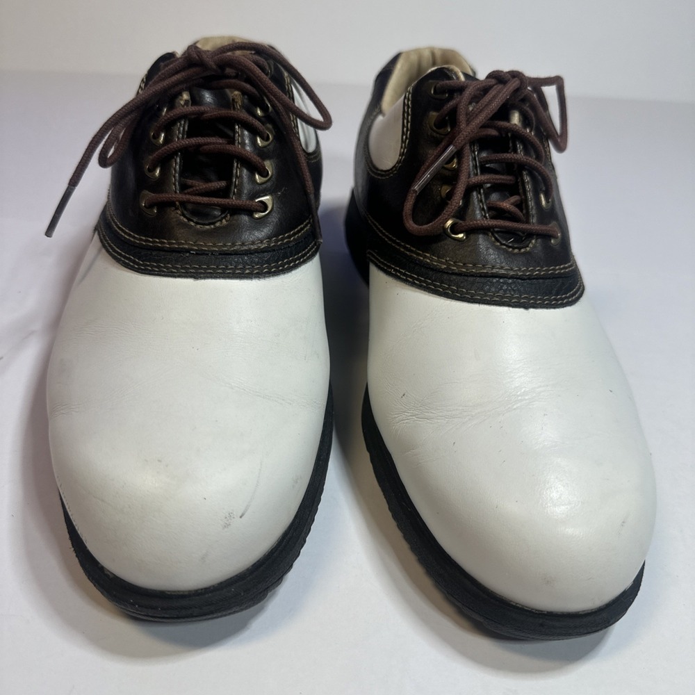 Etonic Dri-Tech Golf Shoes US-8.5‎ Medium Brown/White Leather GSC105-14